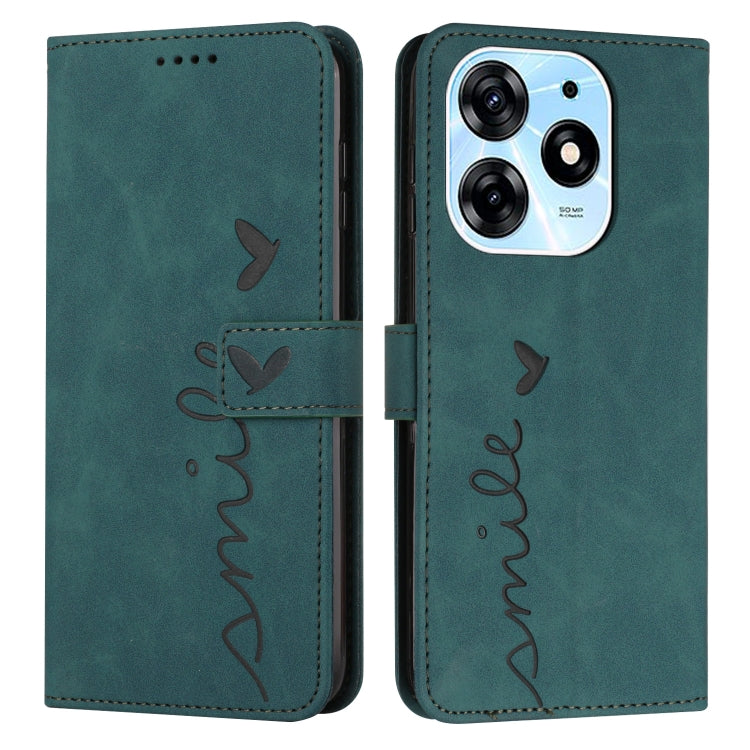 For Tecno Spark 10 Pro Skin Feel Heart Pattern Leather Phone Case
