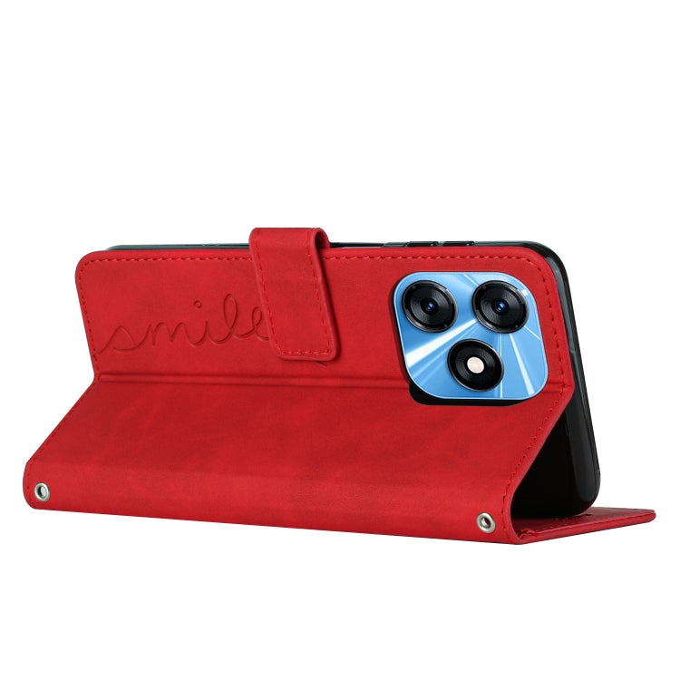 For Tecno Spark 10C Skin Feel Heart Pattern Leather Phone Case