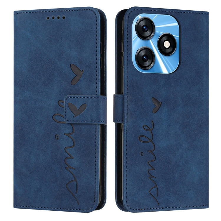 For Tecno Spark 10C Skin Feel Heart Pattern Leather Phone Case