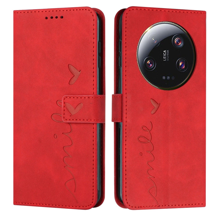 For Xiaomi 13 Ultra Skin Feel Heart Pattern Leather Phone Case