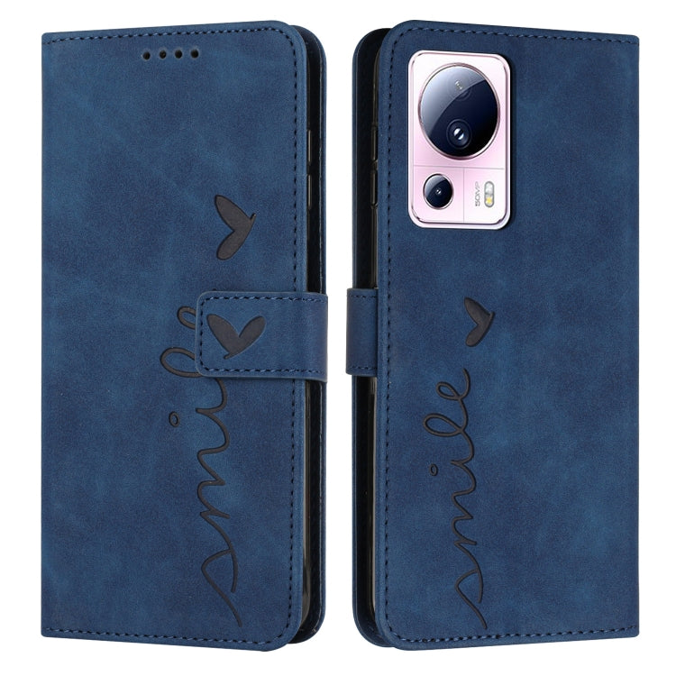 For Xiaomi Civi 2 / 13 Lite Skin Feel Heart Pattern Leather Phone Case