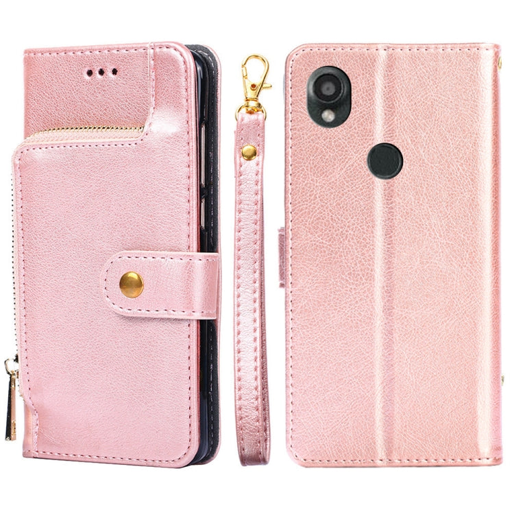 For Kyocera Digno SX3-KYG02 Zipper Bag Leather Phone Case