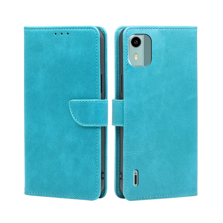 For Nokia C12 Calf Texture Buckle Flip Leather Phone Case