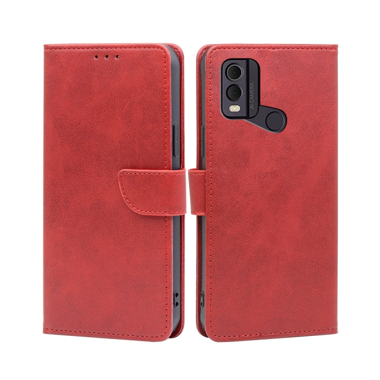 For Nokia C22 Calf Texture Buckle Flip Leather Phone Case