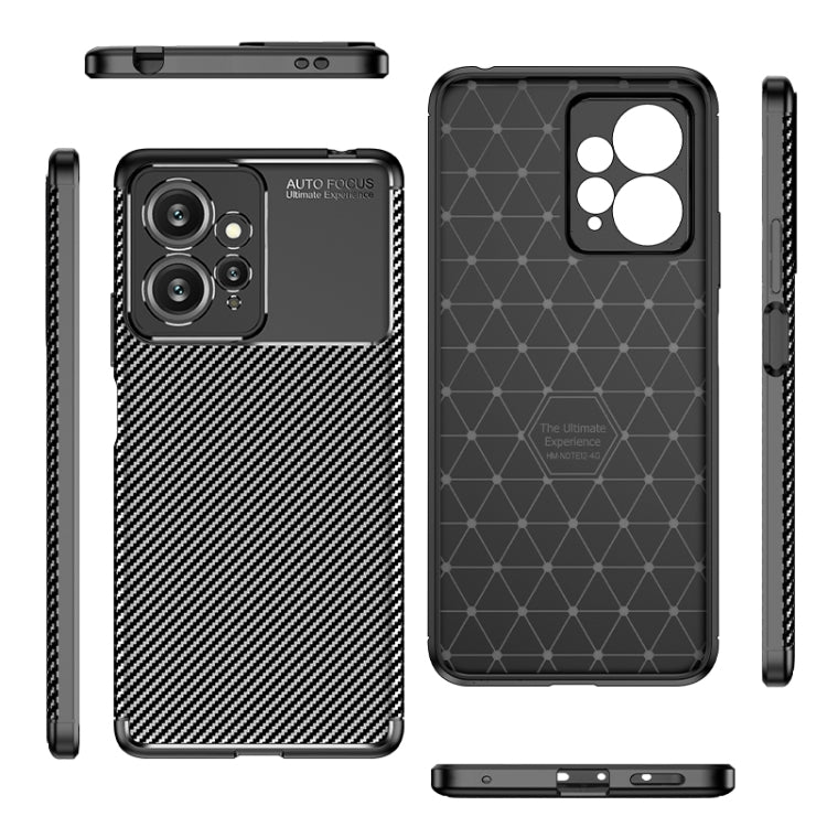 For Xiaomi Redmi Note 12 4G Global Carbon Fiber Texture Shockproof TPU Phone Case(Black)