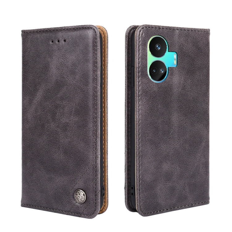 For Realme GT Neo5 SE Non-Magnetic Retro Texture Horizontal Flip Leather Phone Case