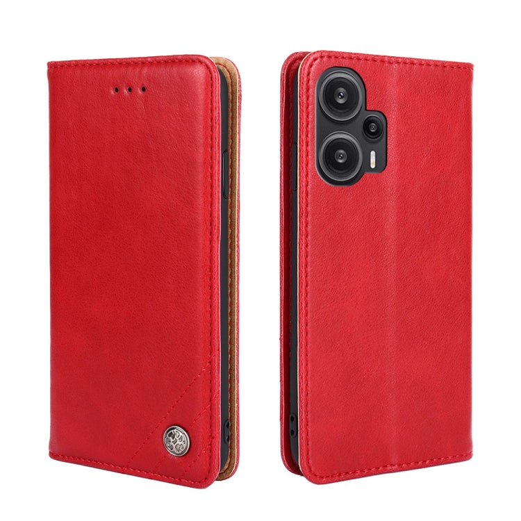 For Xiaomi Redmi Note 12 Turbo Non-Magnetic Retro Texture Horizontal Flip Leather Phone Case