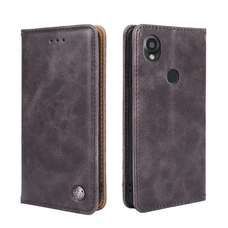 For Kyocera Digno SX3-KYG02 Non-Magnetic Retro Texture Horizontal Flip Leather Phone Case