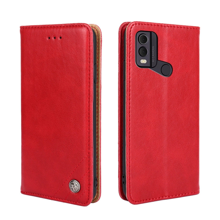 For Nokia C22 Non-Magnetic Retro Texture Horizontal Flip Leather Phone Case