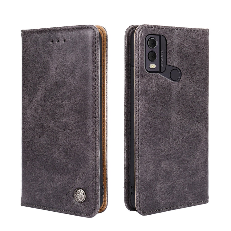 For Nokia C22 Non-Magnetic Retro Texture Horizontal Flip Leather Phone Case