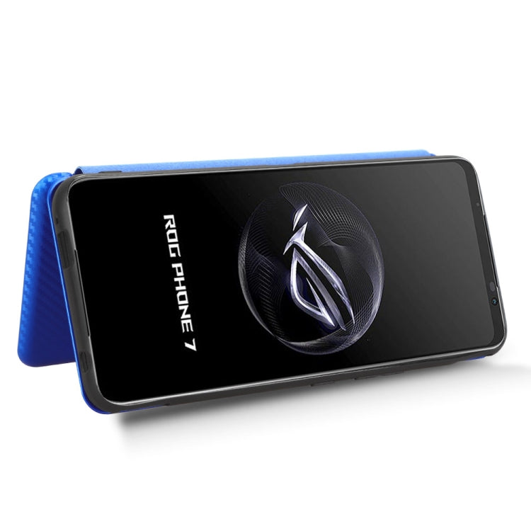 For ASUS ROG Phone 7 Carbon Fiber Texture Flip Leather Phone Case