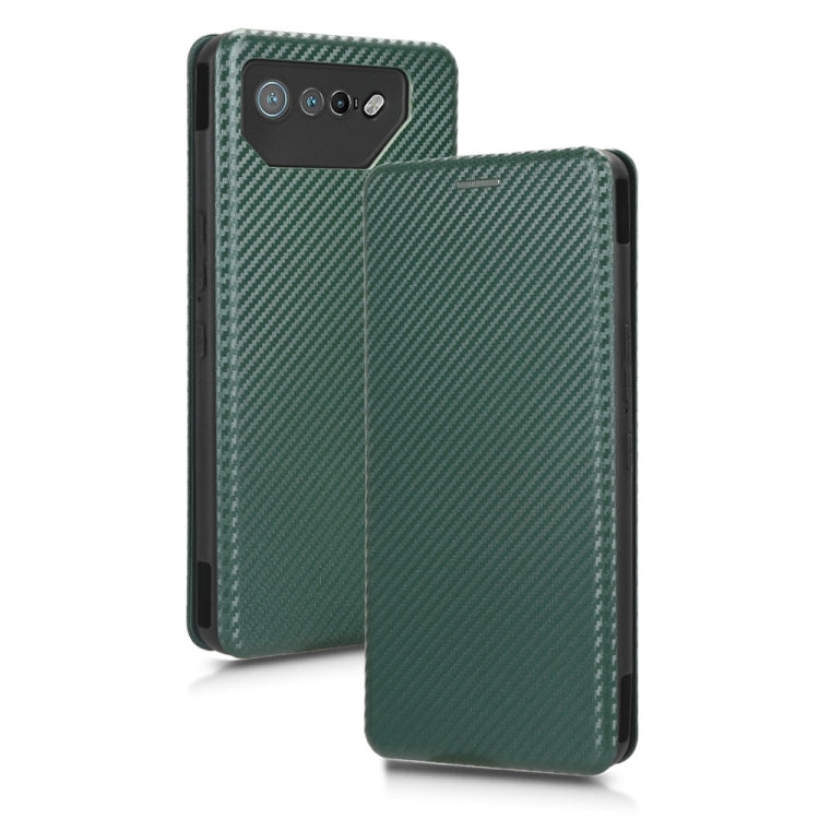 For ASUS ROG Phone 7 Carbon Fiber Texture Flip Leather Phone Case