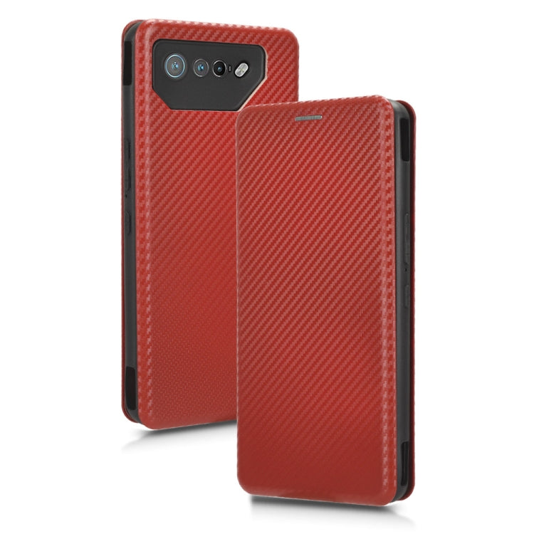 For ASUS ROG Phone 7 Carbon Fiber Texture Flip Leather Phone Case