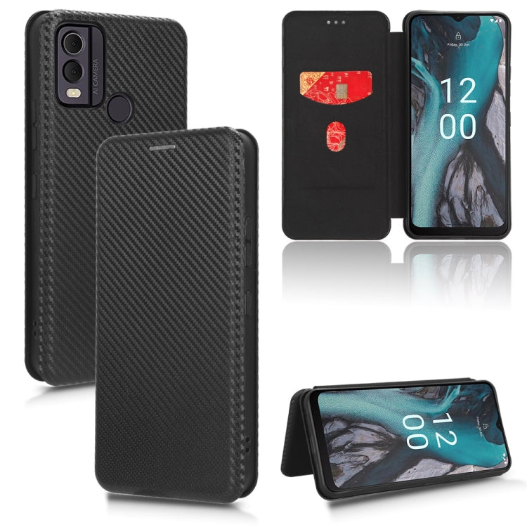 For Nokia C22 Carbon Fiber Texture Flip Leather Phone Case