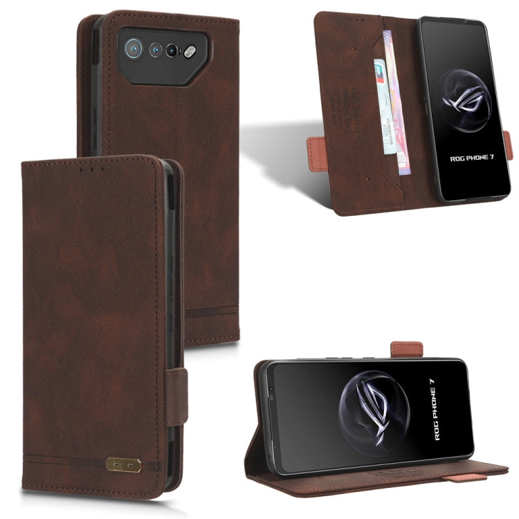 For ASUS ROG Phone 7 Magnetic Clasp Leather Phone Case