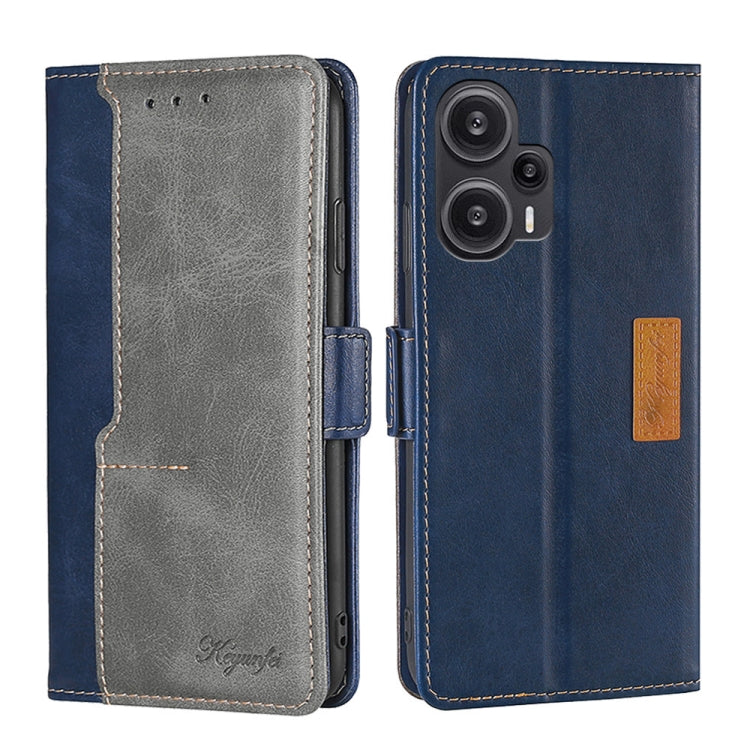 For Xiaomi Redmi Note 12 Turbo Contrast Color Side Buckle Leather Phone Case
