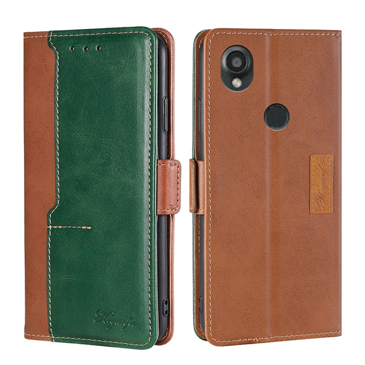For Kyocera Digno SX3-KYG02 Contrast Color Side Buckle Leather Phone Case