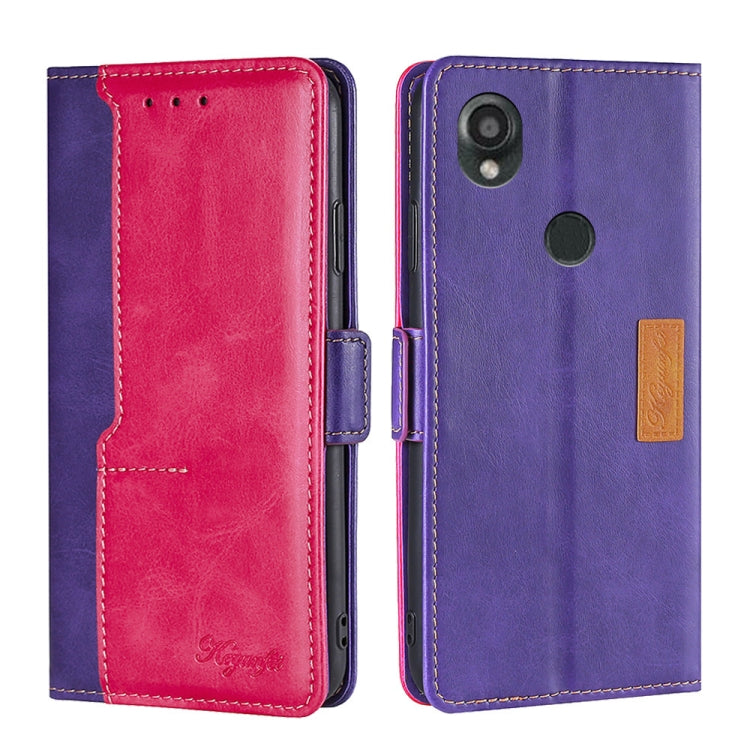For Kyocera Digno SX3-KYG02 Contrast Color Side Buckle Leather Phone Case