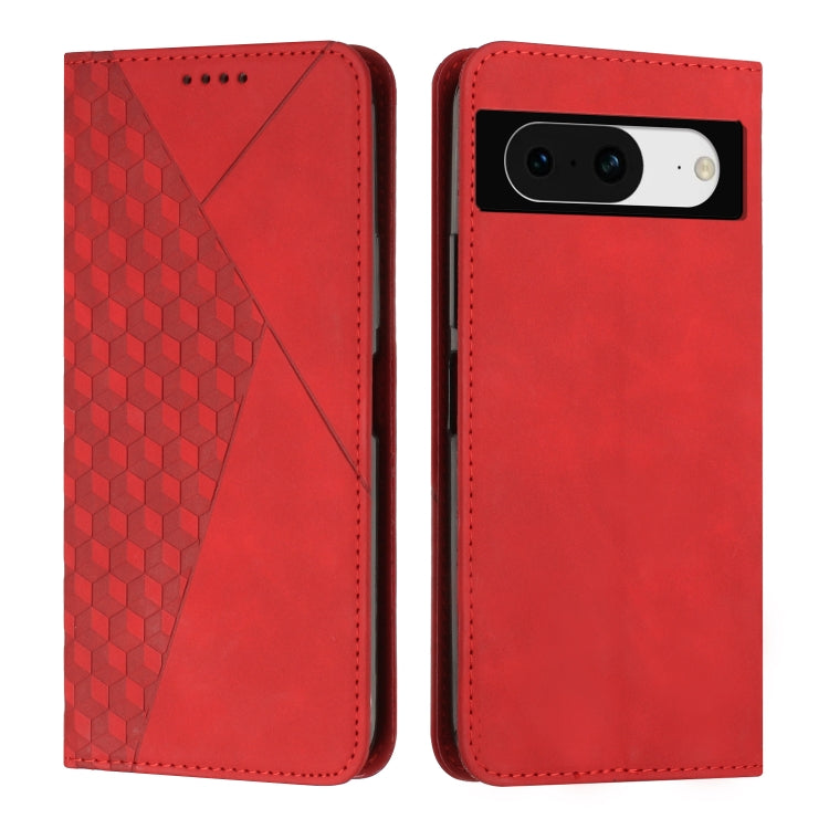 For Google Pixel 8 Diamond Pattern Skin Feel Magnetic Leather Phone Case