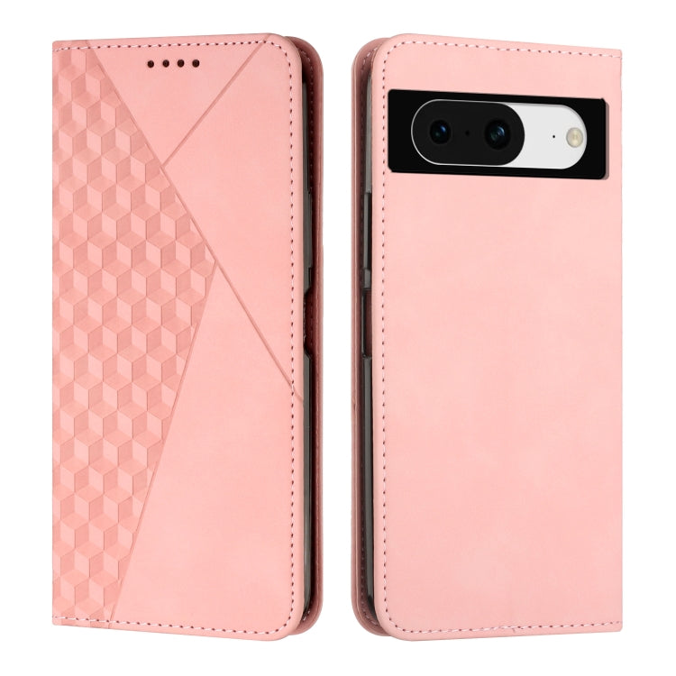 For Google Pixel 8 Diamond Pattern Skin Feel Magnetic Leather Phone Case