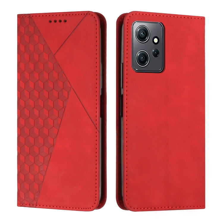 For Xiaomi Redmi Note 12 4G Global Diamond Pattern Skin Feel Magnetic Leather Phone Case