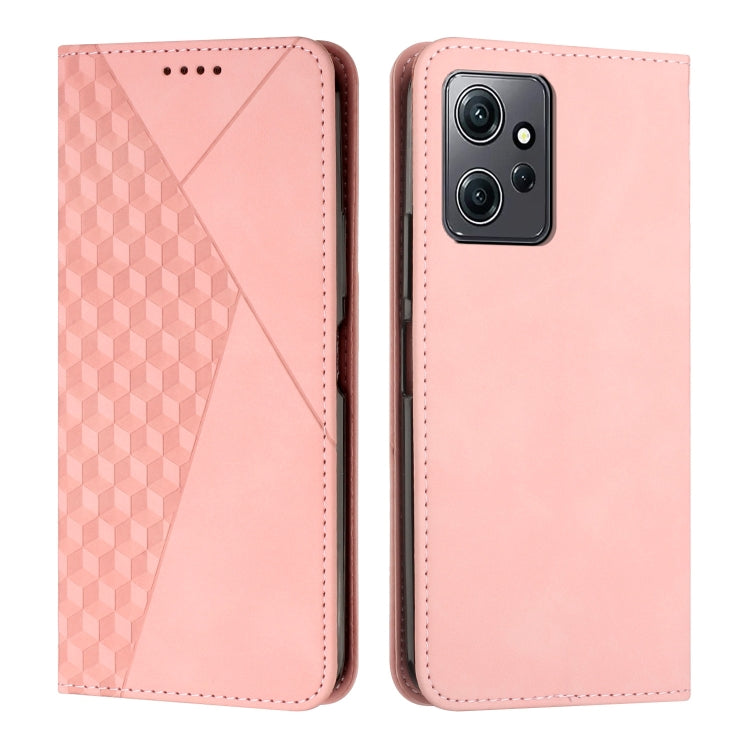 For Xiaomi Redmi Note 12 4G Global Diamond Pattern Skin Feel Magnetic Leather Phone Case
