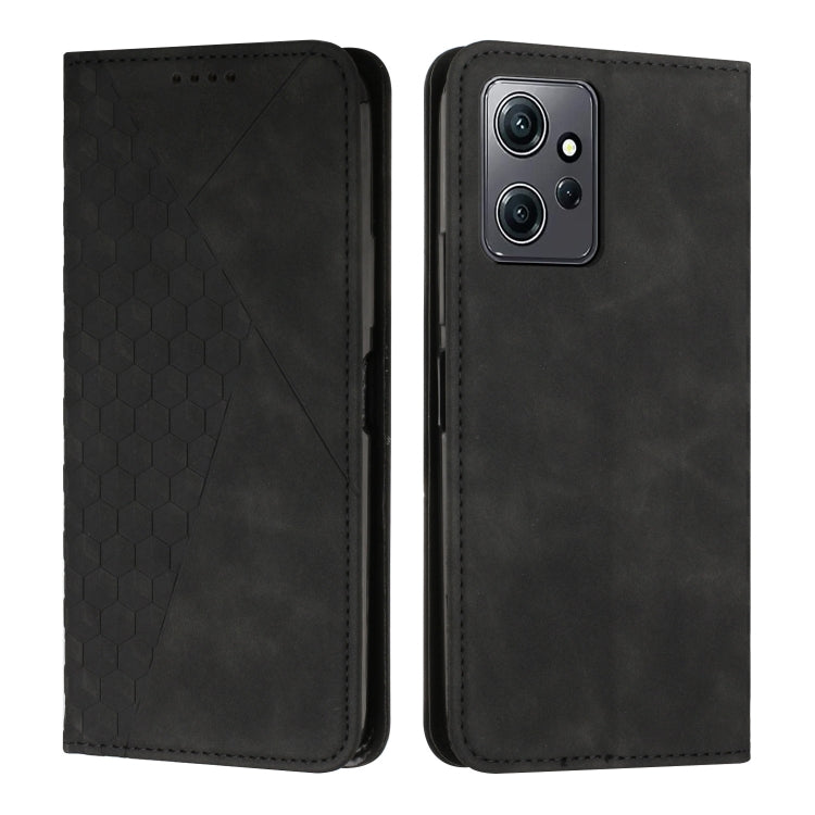 For Xiaomi Redmi Note 12 4G Global Diamond Pattern Skin Feel Magnetic Leather Phone Case