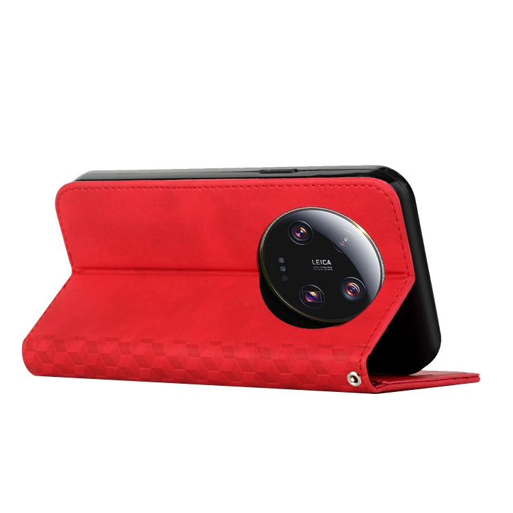 For Xiaomi 13 Ultra Diamond Pattern Skin Feel Magnetic Leather Phone Case