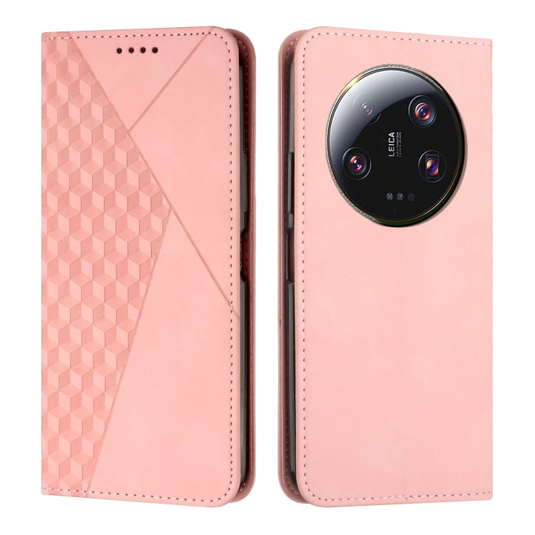 For Xiaomi 13 Ultra Diamond Pattern Skin Feel Magnetic Leather Phone Case