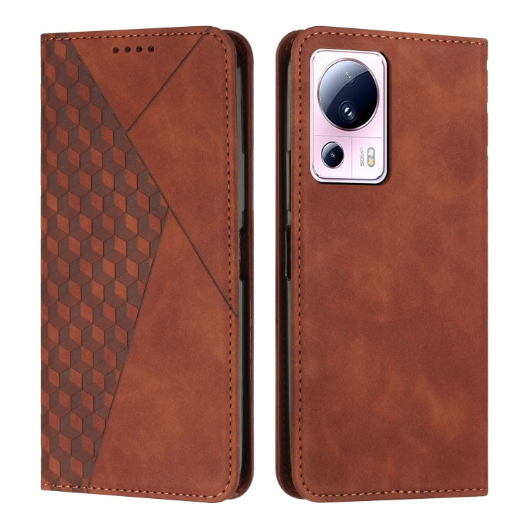 For Xiaomi Civi 2 / 13 Lite Diamond Pattern Skin Feel Magnetic Leather Phone Case