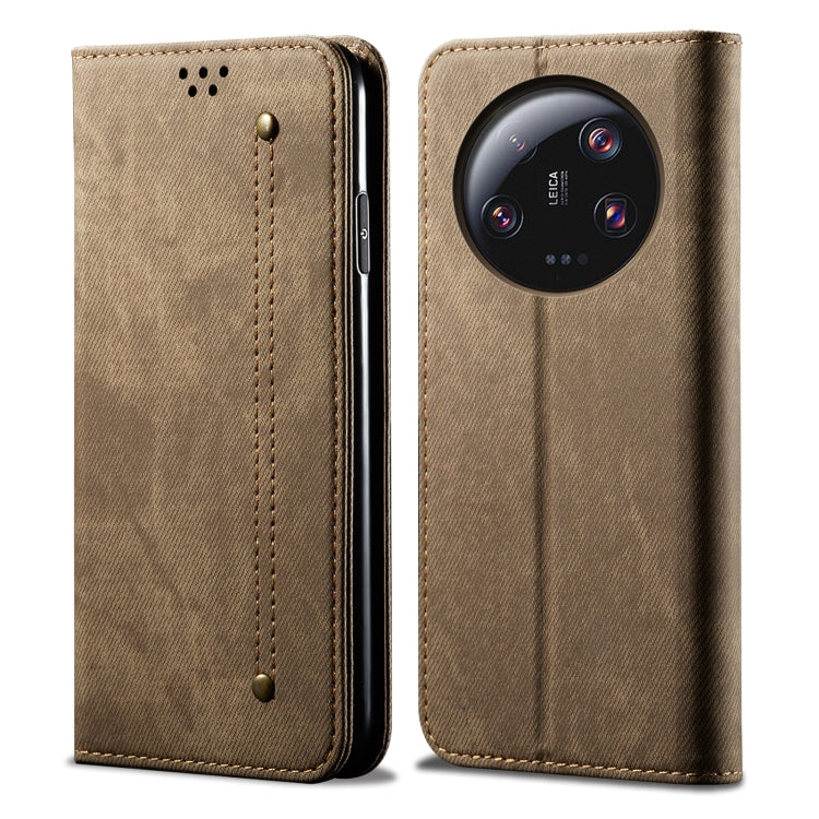 For Xiaomi 13 Ultra Denim Texture Casual Style Flip Leather Phone Case