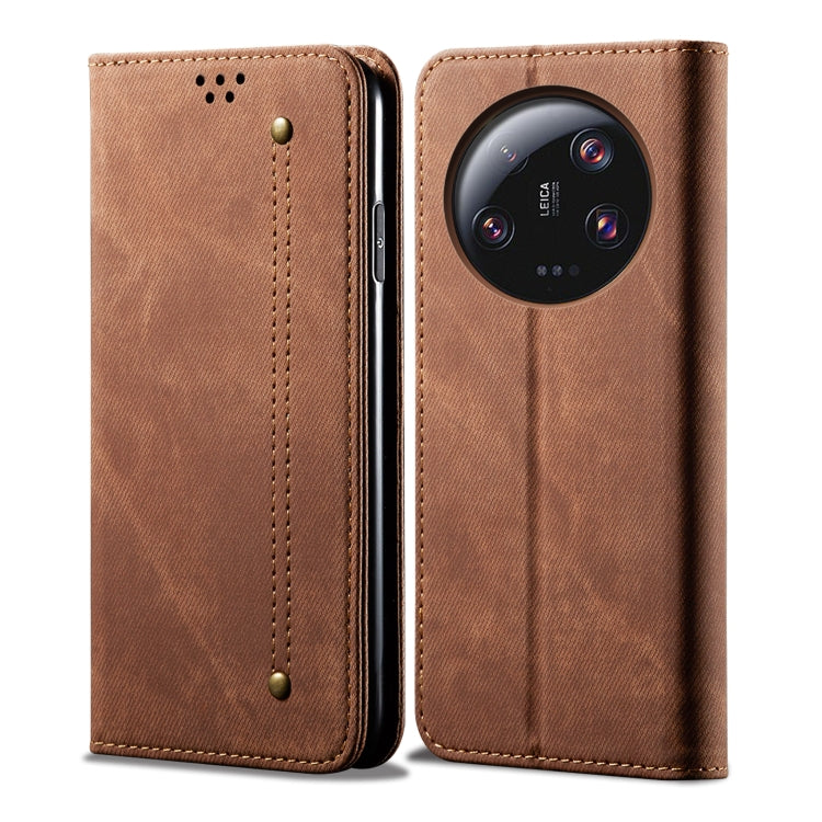 For Xiaomi 13 Ultra Denim Texture Casual Style Flip Leather Phone Case