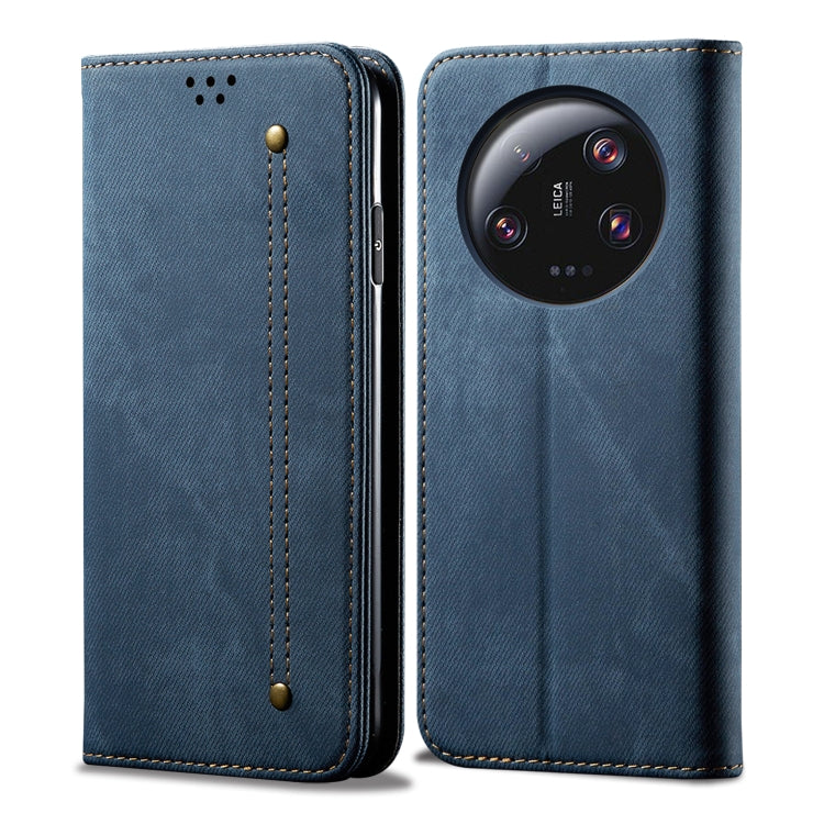 For Xiaomi 13 Ultra Denim Texture Casual Style Flip Leather Phone Case