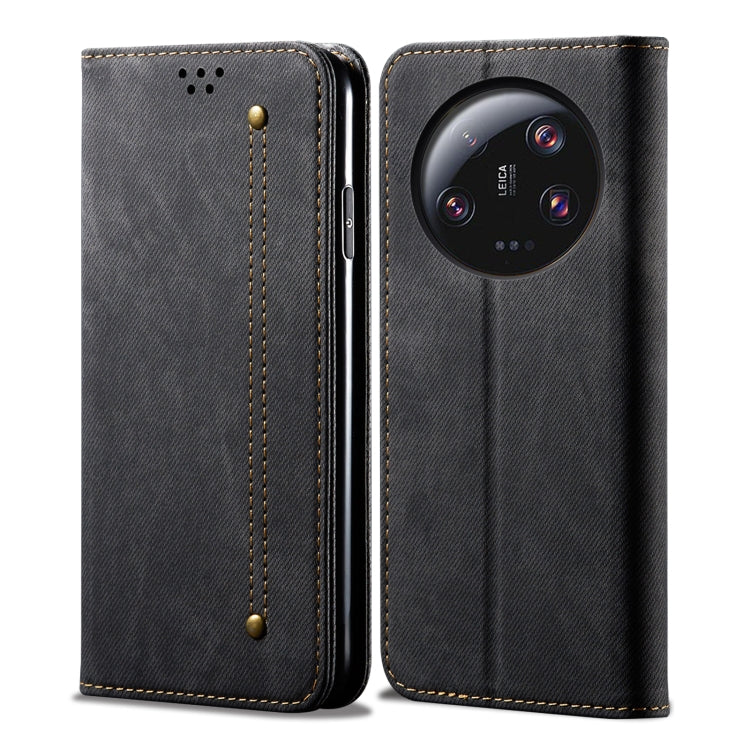 For Xiaomi 13 Ultra Denim Texture Casual Style Flip Leather Phone Case