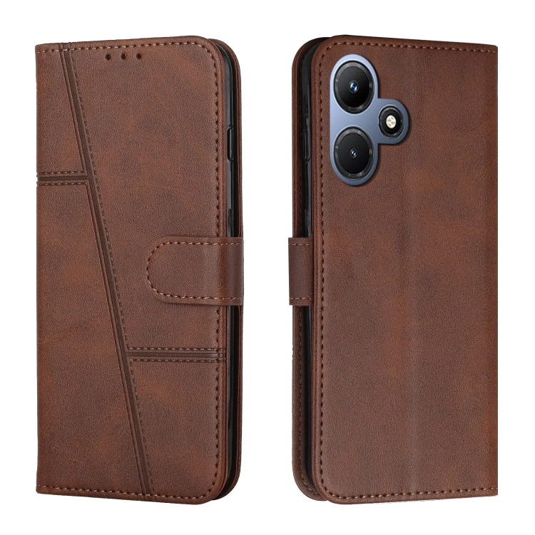 For Infinix Hot 30i Stitching Calf Texture Buckle Leather Phone Case