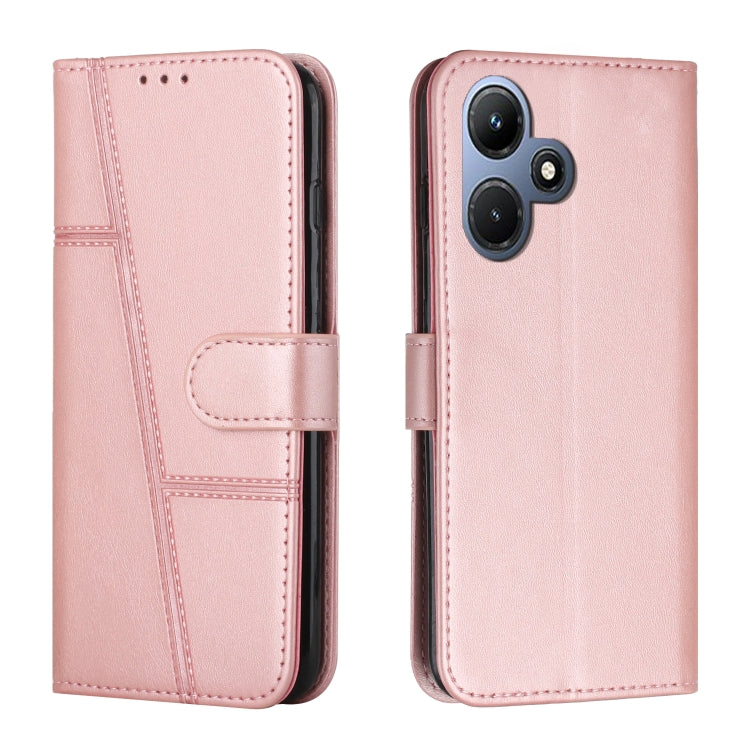 For Infinix Hot 30i Stitching Calf Texture Buckle Leather Phone Case