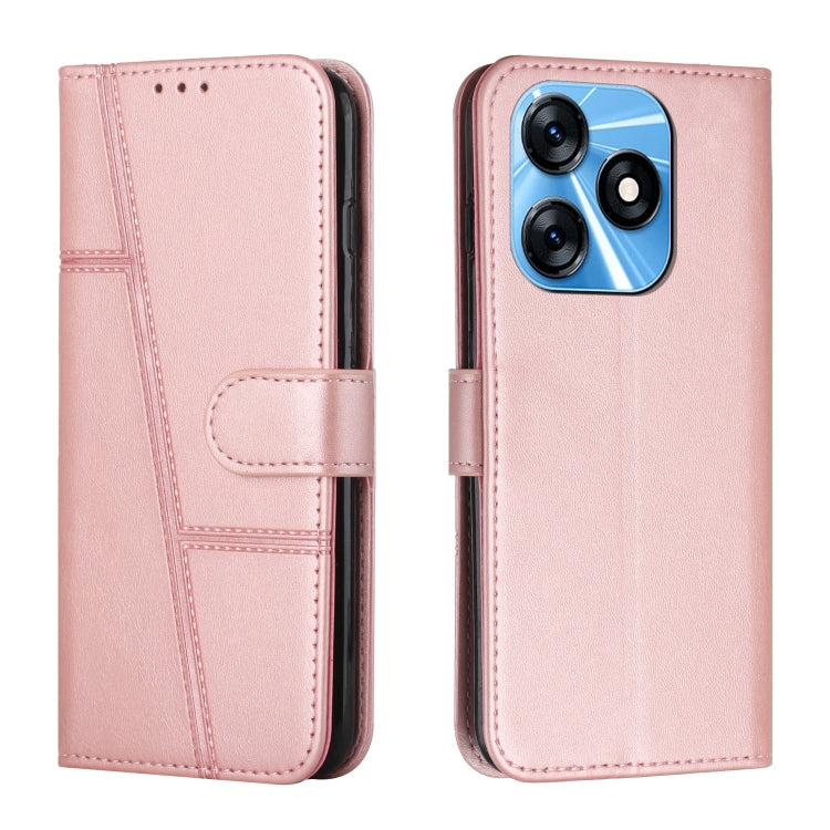 For Tecno Spark 10 Stitching Calf Texture Buckle Leather Phone Case