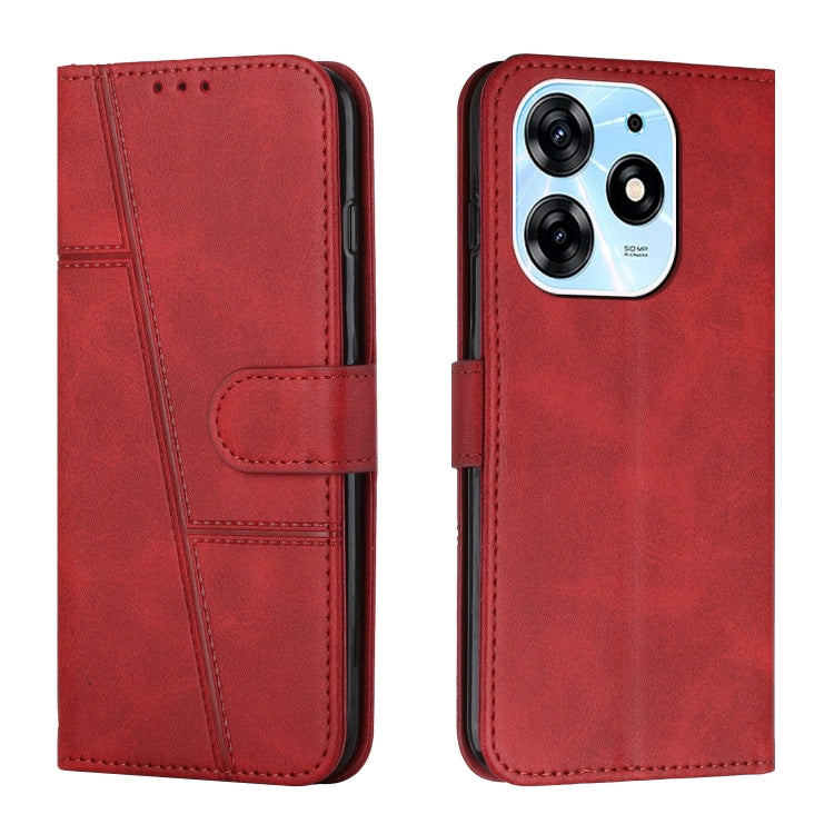 For Tecno Spark 10 Pro Stitching Calf Texture Buckle Leather Phone Case
