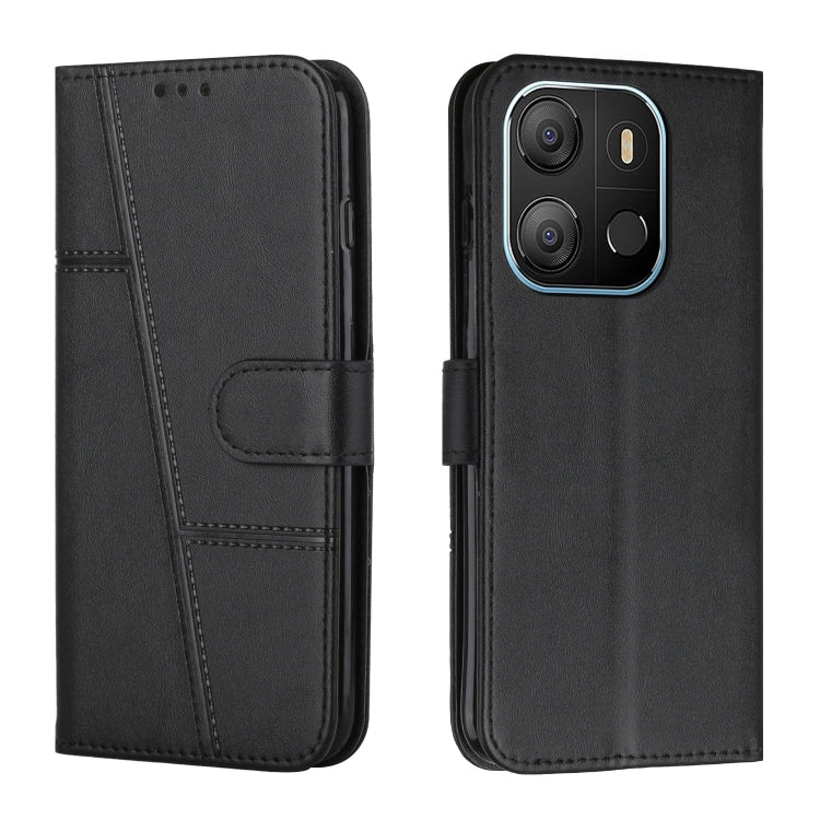 For Tecno Pop 7 Stitching Calf Texture Buckle Leather Phone Case