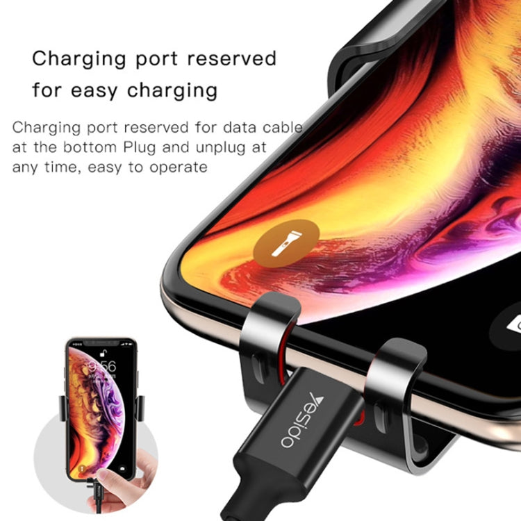 Yesido C87 Car Air Outlet Mirror Gravity Phone Mount Holder(Black)