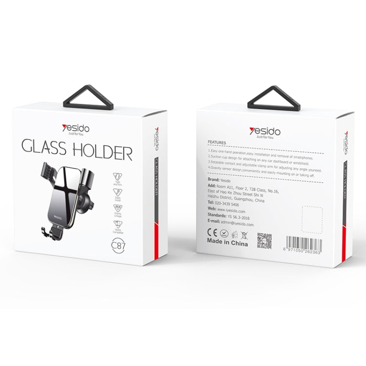 Yesido C87 Car Air Outlet Mirror Gravity Phone Mount Holder(Black)