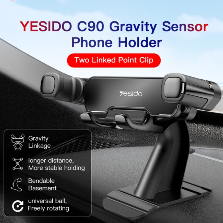 Yesido C90 Car Center Console Paste Magnetic Gravity Mobile Phone Holder(Black)