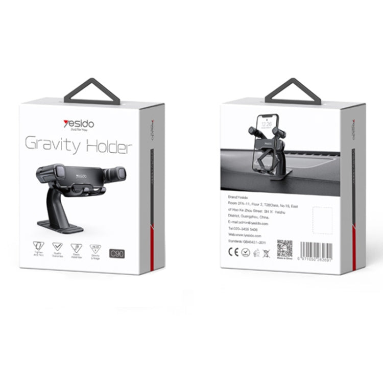 Yesido C90 Car Center Console Paste Magnetic Gravity Mobile Phone Holder(Black)