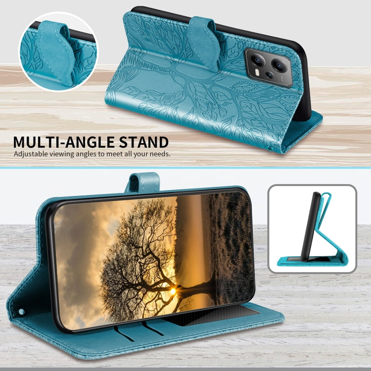 For Xiaomi Redmi Note 12 4G Global Life of Tree Embossing Pattern Horizontal Flip Leather Phone Case