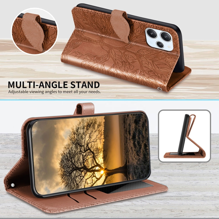 For Xiaomi Redmi 12 4G Life of Tree Embossing Pattern Horizontal Flip Leather Phone Case