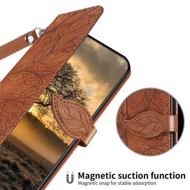 For Xiaomi Redmi 12 4G Life of Tree Embossing Pattern Horizontal Flip Leather Phone Case