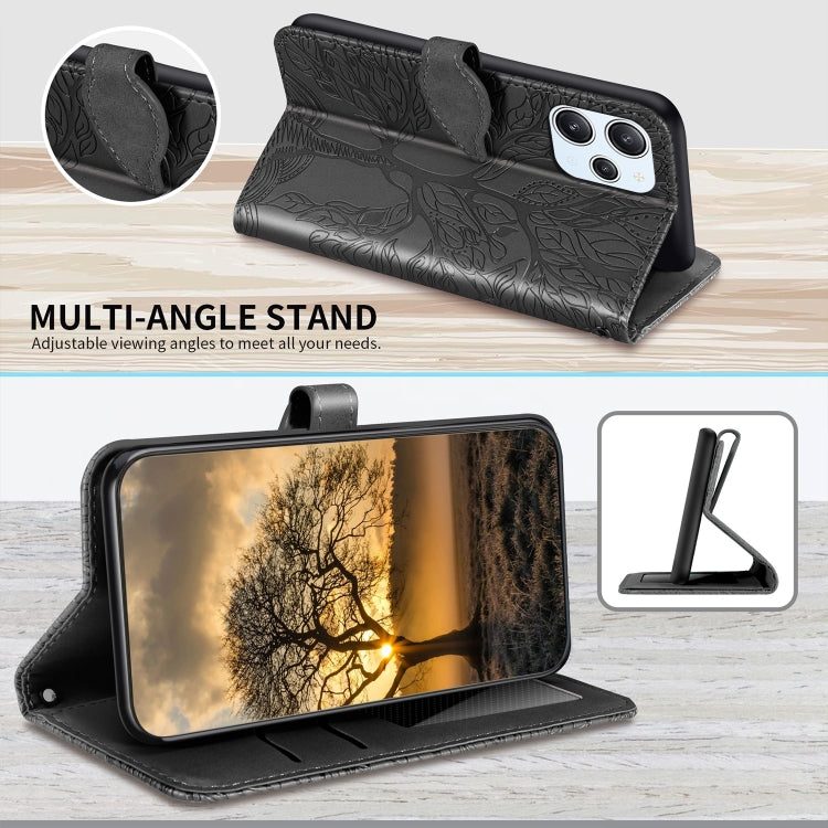 For Xiaomi Redmi 12 4G Life of Tree Embossing Pattern Horizontal Flip Leather Phone Case