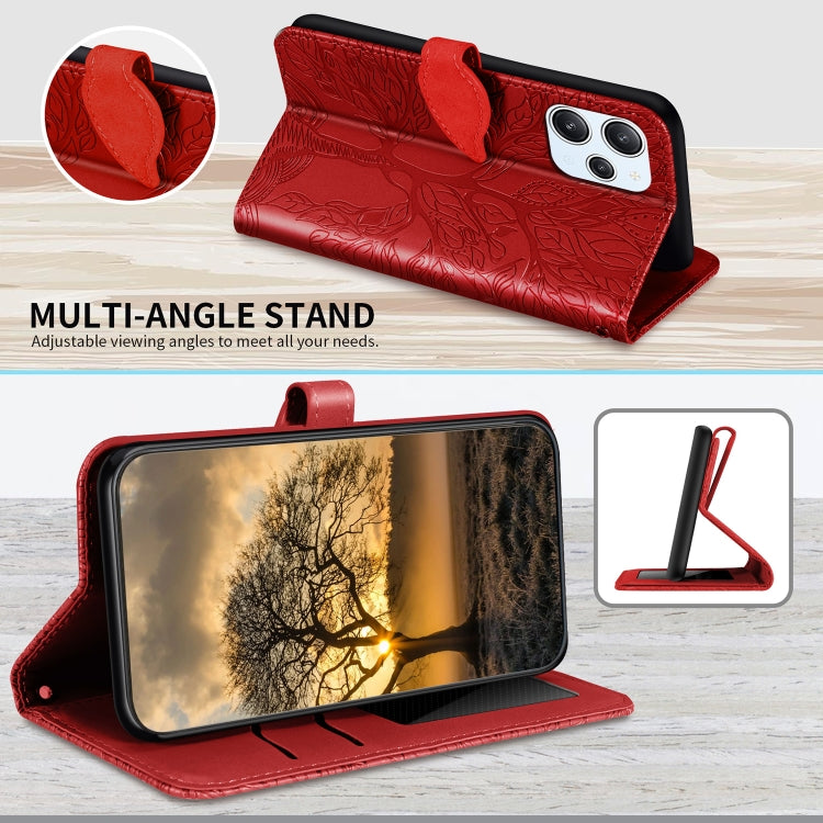 For Xiaomi Redmi 12 4G Life of Tree Embossing Pattern Horizontal Flip Leather Phone Case
