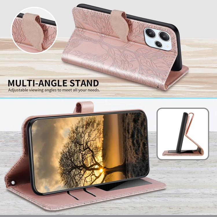For Xiaomi Redmi 12 4G Life of Tree Embossing Pattern Horizontal Flip Leather Phone Case
