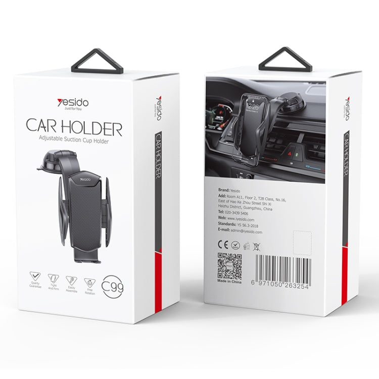 Yesido C99 Car Center Console Suction Cup Mobile Phone Navigation Holder(Black)